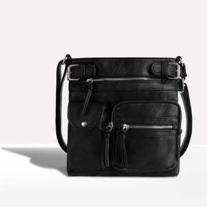 Women's Vintage Multi-Pocket Leather <b>Shoulder</b> Bag Single <b>Strap</b> Tassel Geometric Genuine Leather Polyester Zip for Summer Winter - Product Image 1