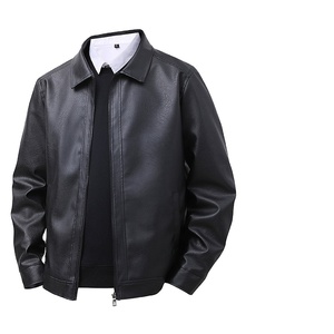 Veste en cuir pour homme, logo personnalisé, printemps 2025, col fin, coupe ajustée, coupe-vent et confortable, toile tendance, nouvelle veste tendance pour homme - Product Image 3