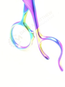 Tijeras profesionales de acero inoxidable japonesas de 6 pulgadas para peluquería, mango de arcoíris personalizado, tijeras de belleza de goma recta afiladas - Product Image 5