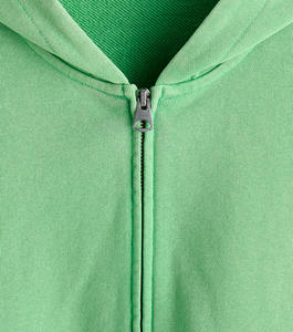 Plain No String <b>Thick</b> 420gsm Boxy Blank 100% Cotton Oversized Fleece Custom Heavyweight Zipper <b>Hoodie</b> <b>Mens</b> - Product Image 6