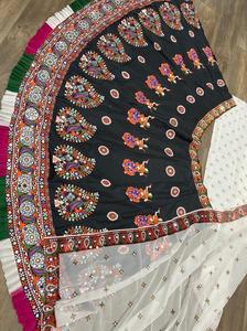 FABZONE NAVRATRI - Lehenga Choli Dupatta con Estampado de Celebración, Espejo Real, para Bodas, Fiestas, Adultos, Sari Indio, Salwar Pakistaní - Product Image 5