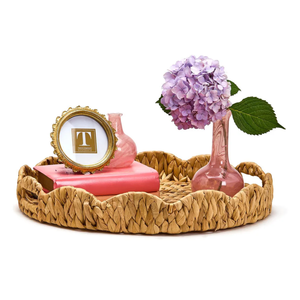 Bandeja Redonda con Borde Festoneado de Jacinto de Agua Antiguo, Ecológica, Hecha a Mano en Vietnam, Venta al por Mayor - Product Image 3