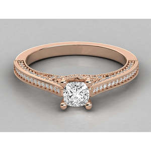 Anillo Solitario de Oro de 14K para Mujer con Diamante Cultivado en Laboratorio - Product Image 5