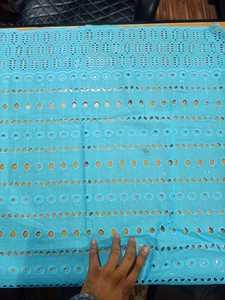 Dentelle de qualité supérieure coton Denim tissu tricoté résistant au rétrécissement poids moyen pour la couture artisanat robes Textiles de maison - Product Image 4