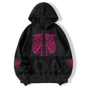 Sudadera con Capucha de Diseño Personalizado, 100% Algodón, con Pedrería, Forro Polar, Estilo Urbano, Cierre Completo, para Hombre, Alta Calidad - Product Image 1