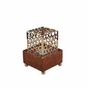 Quemador de Incienso de Madera de Sándalo Ecológico con Diseño Grabado en Oro para el Hogar, Fragancia Religiosa Interior, Mabkhar - Product Image 1