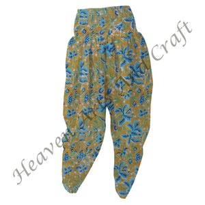 Vêtements de nuit faits à la main pour femmes pyjama en pur coton imprimé floral doux et confortable pantalon de Patiala d'été confortable pour les femmes - Product Image 5