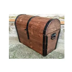 Attraktive Massivholz dunkel polierte Brustbox Hand gefertigte Geheim box mit Schloss Metall rand & Holz Andenken Organizer für Zuhause