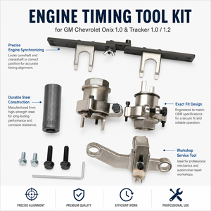 Kit d'<span class=keywords><strong>outils</strong></span> de calage <span class=keywords><strong>moteur</strong></span>, jeu de <span class=keywords><strong>blocage</strong></span> de vilebrequin et d'arbre à cames pour GM Chevrolet Onix Tracker 1.0 1.2 Ecotec CR490, <span class=keywords><strong>outils</strong></span> de réparation - Product Image 3