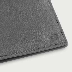 Voren Bi-fold Lady Wallet <b>Grey</b> Leather RFID Feature Genuine Leather Polyester Canvas Lining Open Closure Printed Style Short - Product Image 6