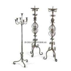 Juego de 3 candelabros de centro de decoración de boda de diseñador de lujo antiguo hecho de Metal de calidad lujoso chapado en oro de alta calidad - Product Image 3