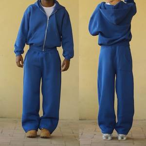 Baggy Zip up Survêtement Hommes 80% Coton Polaire 20% Polyester Lourd Confortable 500 GSM Surdimensionné Survêtement Hommes Fermeture Éclair - Product Image 4