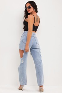 OEM Custom Manufacturer Denim Pants Relaxed Fit Baggy <b>Jeans</b> Coin Pocket Embroidery Blue Acid Wash Denim <b>Jeans</b> Pants for Women's - Product Image 6