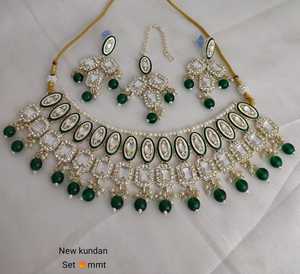 Indian Traditional Kundan Gold Plated <b>Jewellery</b> <b>Set</b> and Copper Necklace <b>Set</b> for Women and <b>Girls</b> Indian Accessories Jewlery Women - Product Image 1