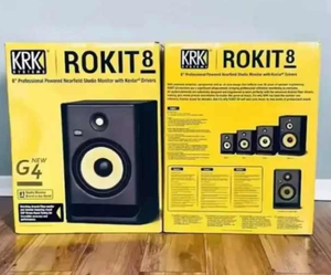 Expédition immédiate - Nouveau moniteur de studio passif bi-amplifié professionnel KRK RP8 8 G4, paire, noir, éclairage LED RVB, communication USB - Product Image 2