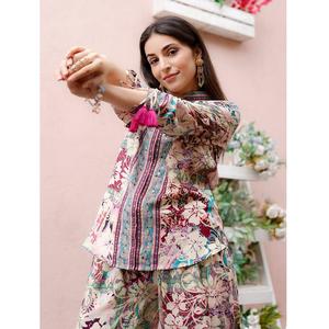 Ensemble coordonné en rayonne imprimée à la mode pour femmes de Maruti (Kurta/Kurti) pour l'exportation de vêtements indiens et pakistanais - Product Image 1