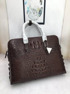 Porte-documents pour homme en cuir de crocodile 100%, sac pour ordinateur portable de luxe fait main, sac de bureau en cuir de crocodile brun de qualité supérieure - Product Image 2