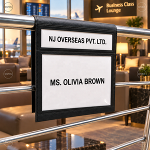 Divris Airport Guest Welcome Board Hanging model Black Leather Name <b>Sign</b> For Hotel Arrival Greeting - Product Image 3