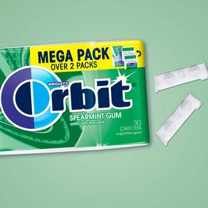 Chewing-gum ORBIT Spearmint sans sucre, emballé individuellement, menthe, méga packs, 6 paquets, 180 pièces - Product Image 2