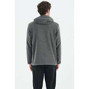 Sudadera Informal de Forro Polar Gris Oscuro para Hombre, Estilo Otoñal-Hern 88301 - Product Image 1