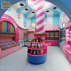 ชั้นวางจัดแสดงของตกแต่งร้านขนมเฟอร์นิเจอร์ร้านขนมไฟ LED ปรับแต่งได้ - Product Image 1