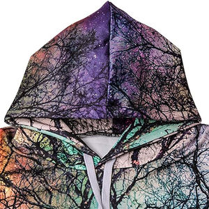 Sudaderas térmicas de tela de algodón para hombre, Sudadera con capucha de sublimación de gran tamaño informal en blanco personalizada, logotipo bordado con impresión Digital Unisex - Product Image 2