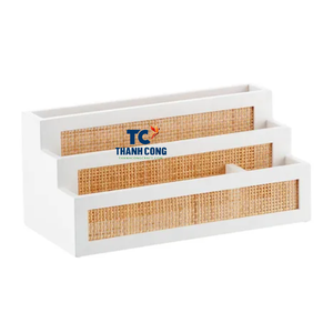 Venta al por mayor The Container Store Artisan Natural Rattan Cane Rectángulo Organizador giratorio Negro Hecho en Vietnam - Product Image 1