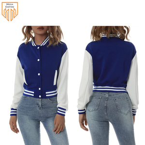 Chaqueta universitaria azul y blanca para mujer, ropa universitaria impresa OEM personalizada de MEGA EMPIRE - Product Image 6