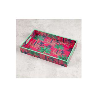 Plateau en bois et imprimé de qualité supérieure Plateau de service imprimé multicolore peint antique pour la maison et les ustensiles de cuisine - Product Image 4