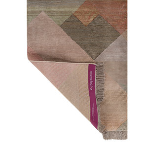 Tapis noués à la main en laine et soie de bambou à motifs géométriques Manchaha, rose et violet, pour usage domestique - Les-2896 - Product Image 5