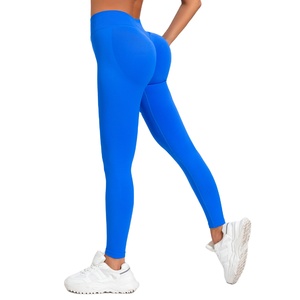 Seamless High Waisted <b>Compression</b> Textured Colored Breathable Yoga Scrunch Butt Lifting Scrunch butt <b>leggings</b> for <b>women</b> - Product Image 4