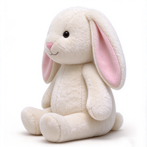 Peluche personnalisée pour bébé, lapin en peluche sûr et moelleux, cadeau, lapin en peluche avec oreilles intérieures roses - Product Image 1