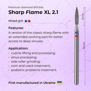 ดอกสว่านเจียรเล็บ Advanced Premium XL Sharp Flame 2.1 มม. สีน้ำเงิน+แดง แบบเพชร สำหรับทำเล็บมือและเล็บเท้า อุปกรณ์เสริมทำเล็บ วัสดุสแตนเลส - Product Image 4