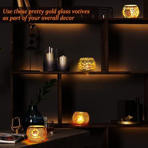 Bougeoir en mosaïque de verre de style européen à la mode multicolore de luxe - Product Image 2