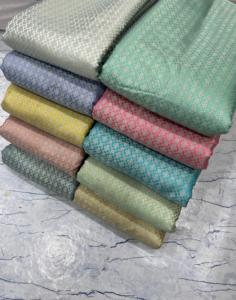 Traditional <b>Indian</b> Banarasi Silk Brocade Handwoven on Special Looms in Varanasi Wedding Style Jacquard Knitted <b>Fabric</b> - Product Image 1