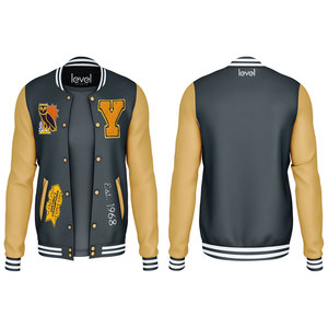 Chaqueta Universitaria de Béisbol Personalizada OEM, Unisex, Estilo Vintage, de Lona, Resistente al Viento, con Capucha, Estilo Hip Hop, con Parches - Product Image 3