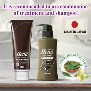 แชมพูย้อมสีผมสำหรับดูแลผมสีเทาแชมพู Tenstar Hena ปราศจากแอมโมเนียขนาด300มล. แบบญี่ปุ่น - Product Image 2