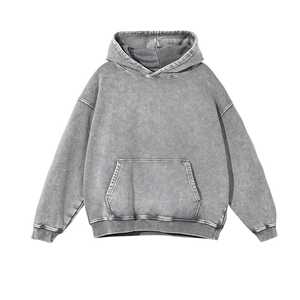 Sweat à capuche noir oversize avec poche kangourou, personnalisable, vente en gros, pull oversize épais 100% coton, sweat à capuche vierge - Product Image 2