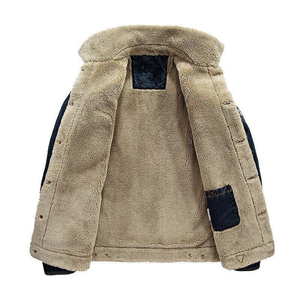 Chaqueta vaquera de invierno para hombre, novedad de OEM, venta al por mayor, abrigo con forro de lana cálido, prendas de vestir, Chaquetas vaqueras informales, logotipo personalizado - Product Image 3