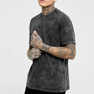 Men's Heavyweight Washed Solid Color Short Sleeve T-<b>Shirt</b> Men's <b>Summer</b> Blank Custom Acid Wash T-<b>Shirts</b> - Product Image 3