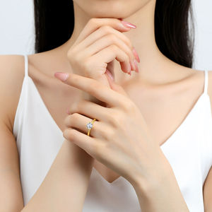 Diamant cultivé en laboratoire fin or 18 carats 14 carats creux 1 carat diamant bijoux de mariage bague pour femme - Product Image 4