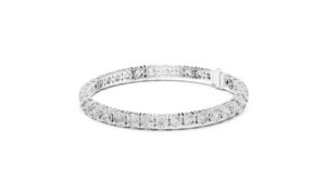 Pulsera de Boda para Mujer en Oro Blanco de 14K con Diseño de Diamantes Redondos Cultivados en Laboratorio |   Diamante Cultivado Nuevo - Product Image 1
