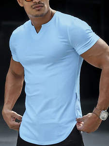 เสื้อยืดกีฬาเสื้อเจอร์ซีย์ถักทนทานและป้องกันการหดตัวพร้อมผ้าคอกลม 220 กรัมสไตล์ตัดน้ําหนัก - Product Image 6