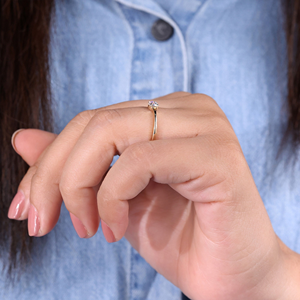 Diamante Suelto Cultivado en Laboratorio, Corte Brillante Redondo de 0.24CT, FVS, Estilo Vintage, Solitario, Chapado en Oro Amarillo - Product Image 2