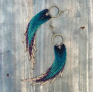 ต่างหูสร้อยคํา ต่างหูลูกปัด Boho ต่างหูพื้นเมือง - ต่างหูขอบ - Product Image 1