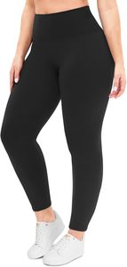 Leggings de Yoga de Talla Grande para Mujer con Cintura Alta y Control de Abdomen, Mallas Suaves para Entrenamiento y Correr, Estilo Casual en Color Sólido, Tallas L-XL-6XL - Product Image 4