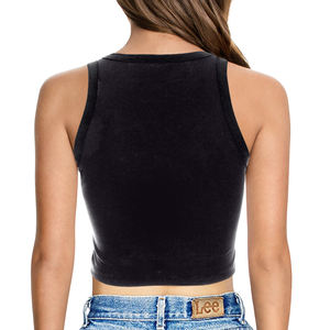 OEM ODM logotipo personalizado al por mayor de moda de alta calidad señoras camiseta sin mangas en blanco transpirable almohadillas extraíbles correas cruzadas mujeres camiseta sin mangas - Product Image 6