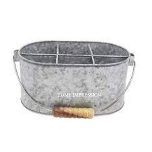 Utensilio de Metal galvanizado de alta calidad, soporte para cubiertos de Color plateado con asas, venta al por mayor para cucharas de comedor, servilletas - Product Image 2