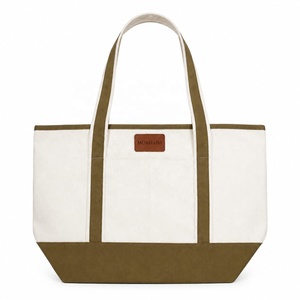 MORGANS <b>Canvas</b> <b>Tote</b> Bag Solid Color Minimalist Style Open Top Shopping Olive White - Product Image 1