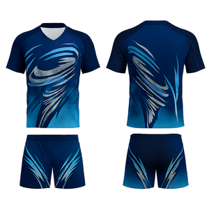 Ensembles uniformes de volley-ball en polyester 100% à séchage rapide respirant maillot et short d'équipe personnalisés pour unisexe - Product Image 4